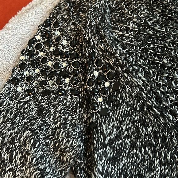 Boston Proper marled knit sweater  tunic with rhinestone shoulders - Size L - Picture 7 of 8